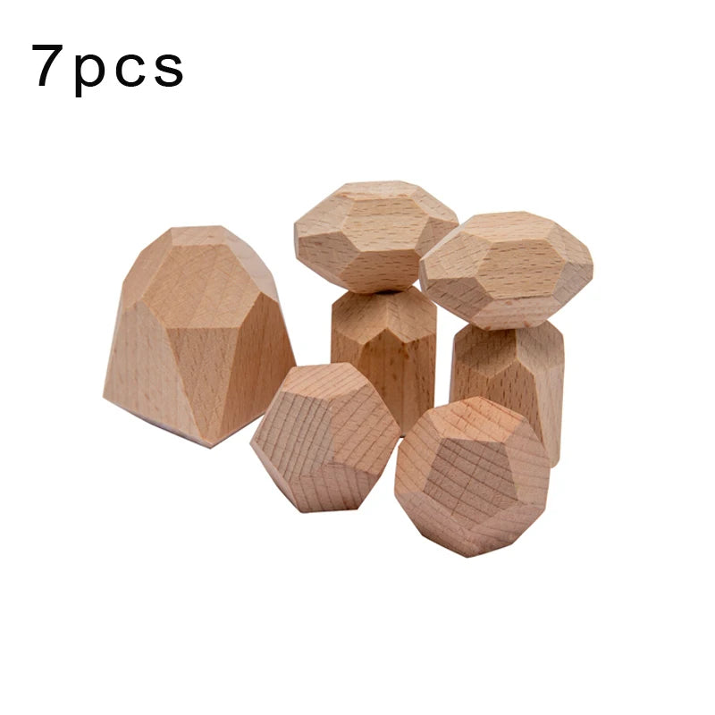 Wooden Building Stone Colored Blocks