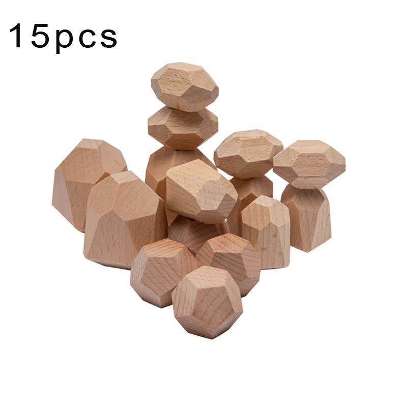 Wooden Building Stone Colored Blocks