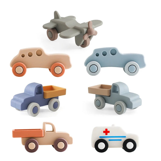 Baby Silicone & Wooden Car Toys